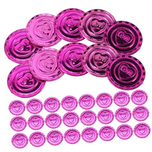 BESTonZON 100 Stück Piratenmünzen aus Kunststoff Rote Love Herzmünzen Schatzdeko Sichere Plastikmünzen für Kindergeburtstag Valentinstag und Piratenparty Zubehör BESTonZON 100 Stück Piratenmünzen aus Kunststoff Rote Love Herzmünzen Schatzdeko Sichere Plastikmünzen für Kindergeburtstag Valentinstag und Piratenparty Zubehör von BESTonZON