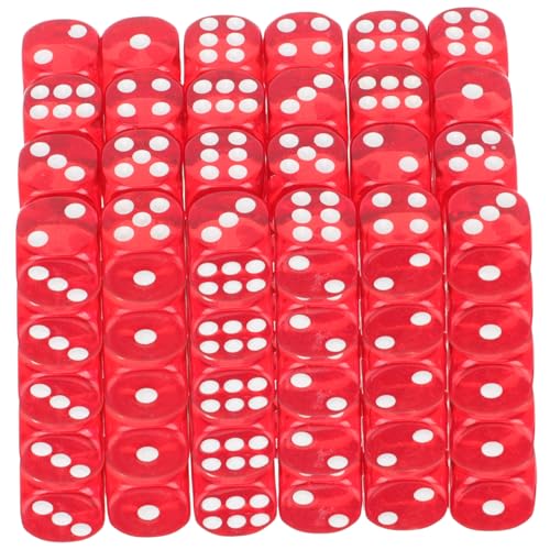 BESTonZON 100 Stück Rote Acryl Würfel mit Großen Zahlen Vielseitige Spielwürfel für Partyzubehör Brettspiele und Lustige Spiele Geeignet für Erwachsene und Familienfeiern von BESTonZON