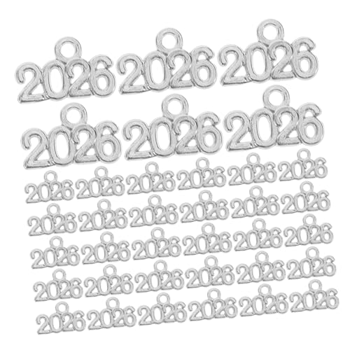 BESTonZON 100 Stück Schlüsselanhänger Aus Legierung Anhänger Für Die Abschlusssaison Kleine Charms Zur Schmuckherstellung Jahreszahlen Charm Mini Jahreszahlen Anhänger Aus Metall von BESTonZON