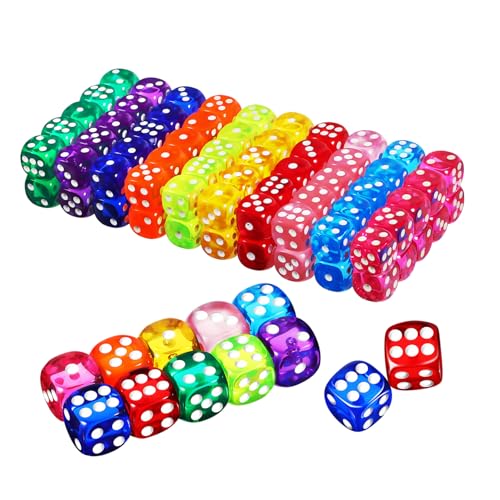 BESTonZON 100 Stück Teiliges Bunte Acrylwürfel Langlebige Spielwürfel mit Glatter Oberfläche und Abgerundeten Kanten Vielseitig für Brettspiele Würfelspiele Erwachsene Party und Lernspiele BESTonZON 100 Stück Teiliges Bunte Acrylwürfel Langlebige Spielwürfel mit Glatter Oberfläche und Abgerundeten Kanten Vielseitig für Brettspiele Würfelspiele Erwachsene Party und Lernspiele von BESTonZON