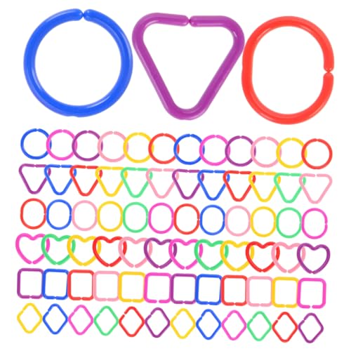 BESTonZON 100 Stück Teiliges Bunte Kunststoff Kettenglieder Ringe Geometrische Verbindungsringe für Kleinkinder Frühe Bildung Kreatives Bauen für Kindergarten und Zuhause BESTonZON 100 Stück Teiliges Bunte Kunststoff Kettenglieder Ringe Geometrische Verbindungsringe für Kleinkinder Frühe Bildung Kreatives Bauen für Kindergarten und Zuhause von BESTonZON