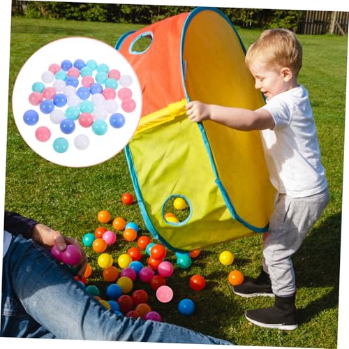 BESTonZON 100 Stück Teiliges Bunter Runder Pits Bälle aus Ungiftigem Farbenfrohe Spielbälle für Badewanne und Geburtstagsparty Fördert Greifkraft und Hand Auge Koordination von BESTonZON