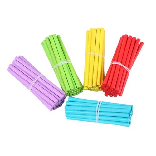 BESTonZON 100 Stück Teiliges Buntes Holz Zählstäbe Montessori Mathe für Vorschulkinder Ab Jahren Fördert Farberkennung Geometrisches Lernen Rechenfähigkeiten und Logisches Denken im von BESTonZON