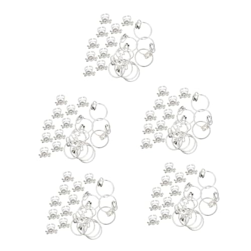 BESTonZON 100 Stück Teiliges Halloween Piratenringe Kunststoff Ringe Silberfarbene Piraten Ohrringe und Ringe Langlebig Vielseitig für Halloween Dekoration und Piratenpartys BESTonZON 100 Stück Teiliges Halloween Piratenringe Kunststoff Ringe Silberfarbene Piraten Ohrringe und Ringe Langlebig Vielseitig für Halloween Dekoration und Piratenpartys von BESTonZON