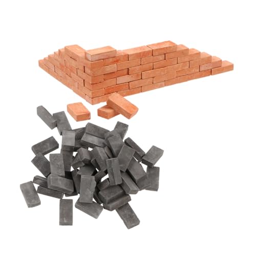 BESTonZON 100 Stück Teiliges Miniatur Ziegelstein Modellset Realistische Simulation aus Hochwertigem für DIY Sandtisch Puppenhaus Mikro Landschaft und Architektonische Dekoration von BESTonZON