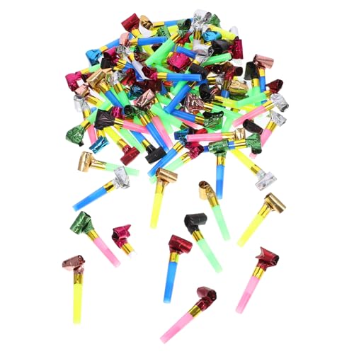 BESTonZON 100 Stück Teiliges Party Blowouts aus Robustem Bunte Noisemaker Tröten für Erwachsene Lustige Cheerleading Requisiten für Geburtstags Festivalfeiern Einfache Handhabung und von BESTonZON