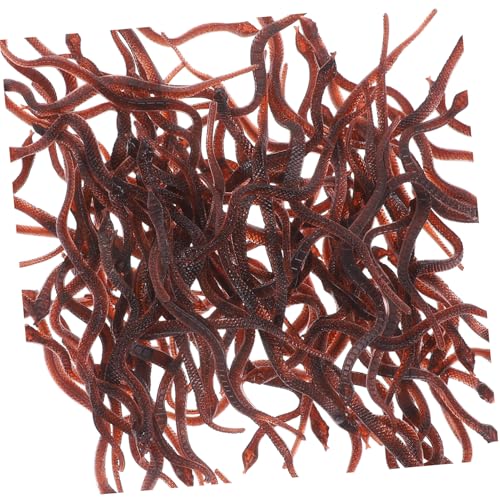 BESTonZON 100 Stück Teiliges Realistische Gummischlangen Lebensechte Plastik Schlangen Figuren als Streich Requisiten für Garten Balkon und Halloween Dekoration von BESTonZON