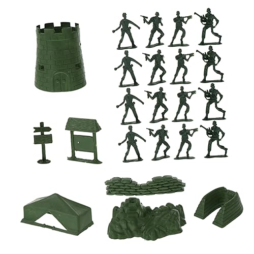 BESTonZON 100 Stück Teiliges Soldaten Spielset Militärische Spielfiguren aus Kunststoff Armee Actionfiguren Militärmodell für Kreatives und Szenarienbau von BESTonZON