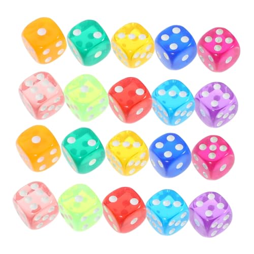 BESTonZON 100 Stück Würfelset Mit Runden Ecken Transparent Acryl 16 Mm Spielwürfel Tischbrettspiel-Spielzeug von BESTonZON
