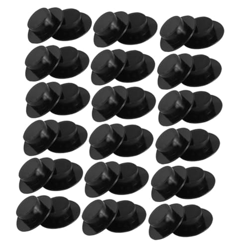 BESTonZON 100 Stück Verschleißfester Winziger Kunststoff Miniaturhüte Weihnachts-mini-Zylinder Mini-geburtstagshüte Entzückende Miniaturhüte Mini-Zylinder Zum Basteln Black Plastik von BESTonZON
