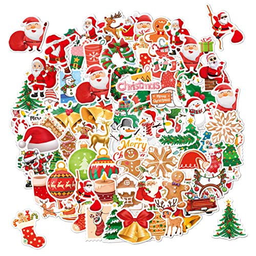 BESTonZON 100 Stück Weihnachtsaufkleber Nagelaufkleber Laptopaufkleber Wasserflasche Scrapbook Cartoon Aufkleber Massenaufkleber Weihnachtliche Aufkleber Entzückende Aufkleber von BESTonZON