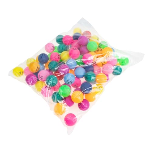 BESTonZON 100St Farbe Zahlenball plastikbälle plastikball Nummern Bedruckte Bälle Hohle Bingokugeln - Bälle für die Heimparty Partyspielbälle tragbar Spielball Plastikkugel Lotteriekugel von BESTonZON