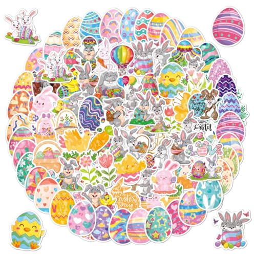 BESTonZON 100St Flaschenaufkleber tapetenablöser Ostereier Sticker Easter Stickers Easter Decoration DIY Aufkleber wasserfeste Vinyl-Aufkleber Scrapbook-Aufkleber Laptop-Aufkleber von BESTonZON