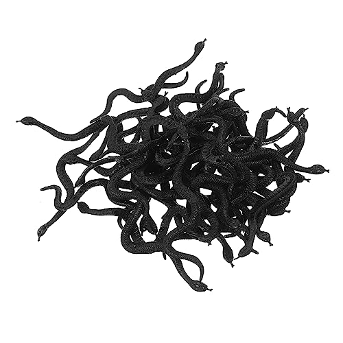 BESTonZON 100St Nachgemachtes Schlangenspielzeug Gummi schlangen gummischlange Halloween+deko Safe Toy Telefon Lanyard gefälscht Statische Schlangenmodelle kniffliges Plastik Black von BESTonZON