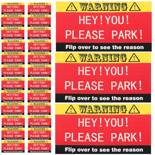 BESTonZON 100stücke Lustige Parkverstoßkarten Humorvolle Warnaufkleber Für Schlechtes Parken Mit Verschiedenen Verstoßgründen Für Private Und Öffentliche Parkplätze von BESTonZON