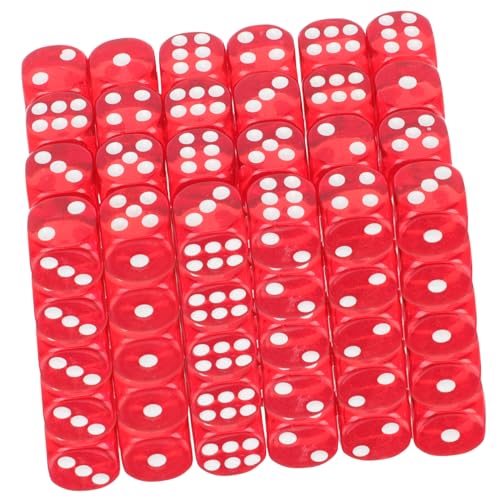BESTonZON 100st Partyzubehör Zahlenwürfel Spielzubehör Essenswürfel Würfelspiel Unser Geheimes Spiel Leere Würfel Bat-mizwa-Karte Riesige Würfel 6-seitiger Würfel Lustige Würfel Acryl Rot von BESTonZON