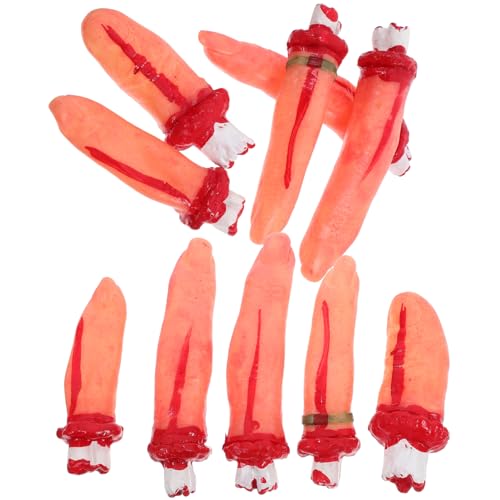 BESTonZON 10 Stück Simulierte Menschliche Körperdekoration Streich Halloween Körperteile Hände Halloween-Dekoration Finger Halloween Gefälschte Hand Halloween-Finger von BESTonZON