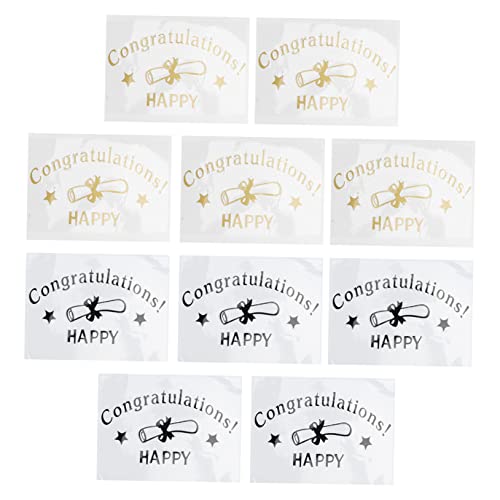 BESTonZON 10St Ballonaufkleber wandverkleidung Wand polsterung raumdeko Party Sachen Party Dekoration goldene Graduierungs-Ballon-Aufkleber Ballon-Aufkleber- Party-Ballon-Aufkleber PVC von BESTonZON