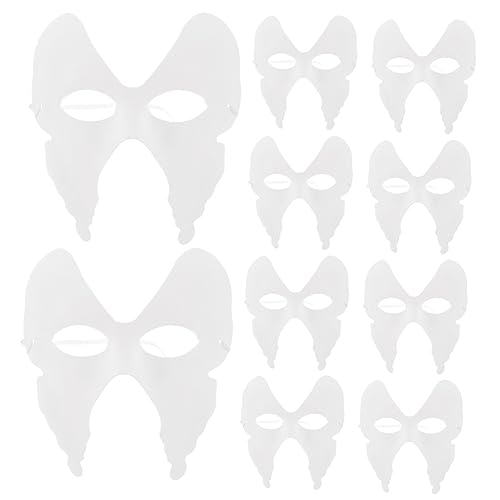 BESTonZON 10St DIY Schmetterlingsmaske bemalbare Gesichtsmaske schmücken leuchtende Maske Kostüm halloween masken halloweenmaske DIY-Cosplay-Maske handgemachte leere Masken Zellstoff Weiß von BESTonZON
