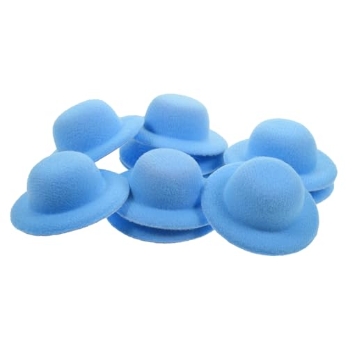 BESTonZON 10St Mini-Strohhut Mini-Weihnachtsdekoration Mini- Mini-Zylinder Mini-Hüte kleine Puppen kleines Deko-Accessoire dekorativer DIY-Hut Miniatur winzige Hüte Eva Blue von BESTonZON