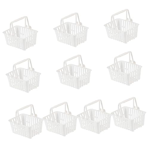 BESTonZON 10St Puppen-Einkaufskorb Korb einkaufskorb für -Spielzeugkorb Mini-Schmuckkorb Kleiner Korb mit Henkel Mini-Süßigkeitenkörbe Mini Körbe Plastik Weiß BESTonZON 10St Puppen-Einkaufskorb Korb einkaufskorb für -Spielzeugkorb Mini-Schmuckkorb Kleiner Korb mit Henkel Mini-Süßigkeitenkörbe Mini Körbe Plastik Weiß von BESTonZON