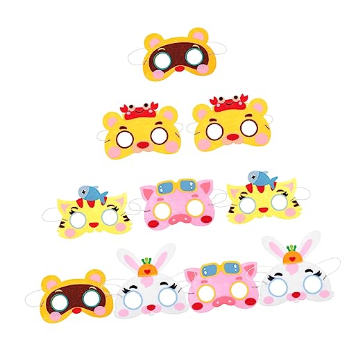 BESTonZON 10St Tiermaske für halloween costume halloween kleidung Masken Bastelset halloween outfit Kinderparty Masken Halloween-Maskenstütze Kostümmasken Partygeschenke Nicht gewebt von BESTonZON