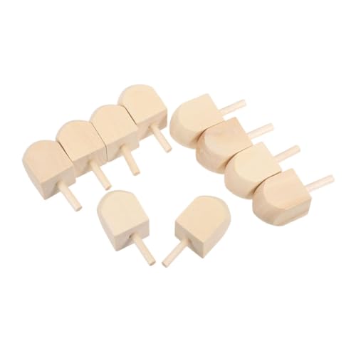 BESTonZON 10St hölzerner Kreisel kinderspielzeug Hanukkah Bastelset Hanukkah Dekoration Traditionelle Dreidel Chanukka-Kreisel Chanukka-Dreidel aus Holz Lotusbaum Khaki von BESTonZON