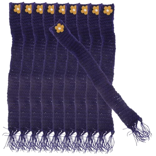 BESTonZON Mini-schal-Set 10-teilig Aus Baumwolle Gestrickt Mini-schal Für Puppen Weinflaschen Partygeschenk Dekorativ von BESTonZON