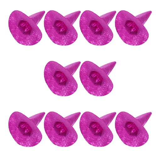 BESTonZON 10st Filz Hexenhut Halloween-lichter Hexenhüte Weinflaschenverschluss Kleiner Hexenhut Hexenhut Puppe Hexenhüte Flaschenverschlüsse Teelicht Werfen Kostüm Gefühlt Violett von BESTonZON