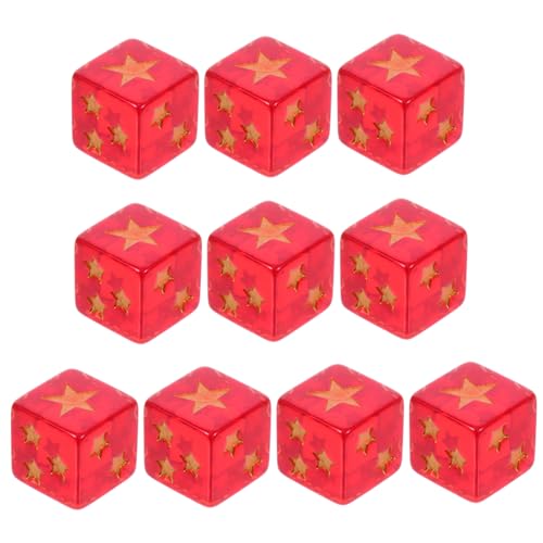 BESTonZON 10st Fünfzackiger Sternwürfel Brettspiel Würfel Tischspielwürfel Künstlerwürfel Goldene Würfel Spielwürfel in Durchscheinenden Farben Würfel Für Rollenspiele Würfelblock Harz Rot BESTonZON 10st Fünfzackiger Sternwürfel Brettspiel Würfel Tischspielwürfel Künstlerwürfel Goldene Würfel Spielwürfel in Durchscheinenden Farben Würfel Für Rollenspiele Würfelblock Harz Rot von BESTonZON
