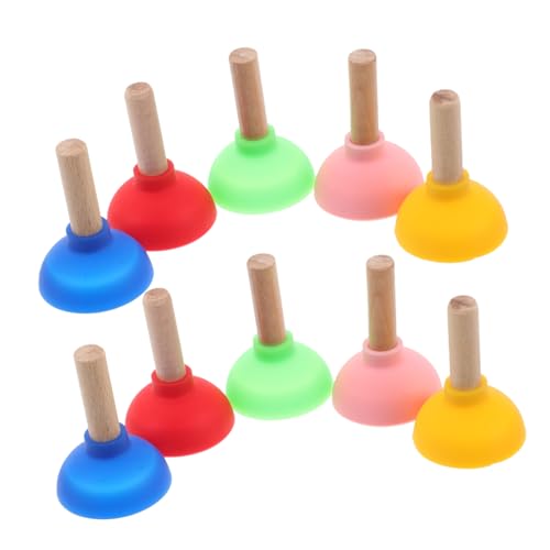 BESTonZON 10st Magische Requisiten Badewannenarmatur Badewannenspielzeug Werkzeug Wc-kolben-Spiel Kleiner Stößel Mini-kolben Süßer Kolben Puppenhaus Toilette Puppenhaustoilette Kieselgel von BESTonZON