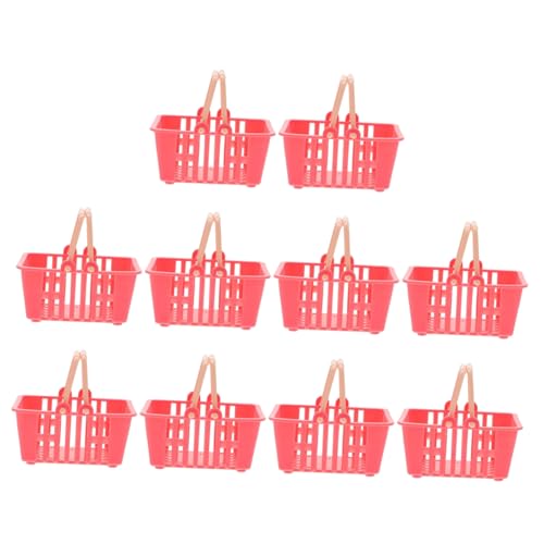 BESTonZON Puppenhaus Mini Shoing Körbe 10 Stücke Kunststoff Simulation Körbe Kinder Korb Spielzeug von BESTonZON