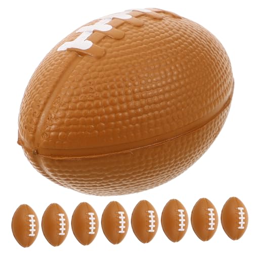 BESTonZON 10st Sprühfarbe Fußball Leckerlibeutelfüller Sensorische Bälle Mini-Football-Helm Bälle Für Sensorische Stressbälle Polyurethan Brown von BESTonZON