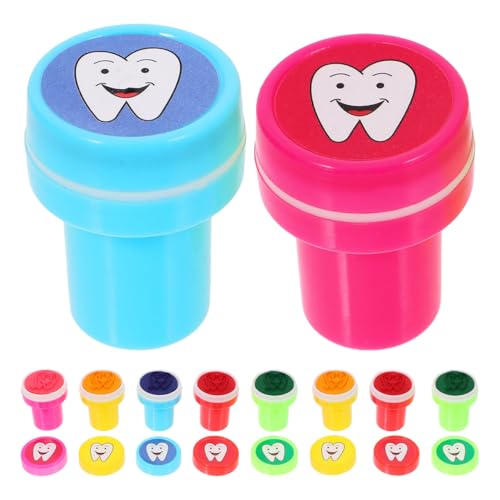 BESTonZON 10st Stempel Spielzeug Zahnstempel Aus Kunststoff Kleinkind Stempel Briefmarken Kinder Selbstfärbende Stempel Lustige Briefmarken Zahnstempel Für Kinder Stamper Für Kinder Bulk PVC von BESTonZON