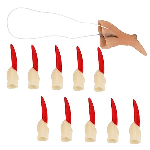 BESTonZON 11 Stück Halloween-Requisiten Zombie-nägel-Abdeckung Maskerade -Requisiten Hexennägel Fingernägel Für Halloween Zombie Gefälschte Fingernägel Halloween-hexenfinger Rot Gummi von BESTonZON