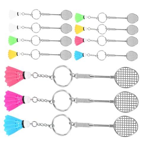 BESTonZON 11 Stück Teiliges Mini-badminton Schlüsselanhänger Sportliche Tasche Anhänger mit Federball und Schläger Charms Robustes Material Vielseitig als Partydeko und Geschenk für von BESTonZON