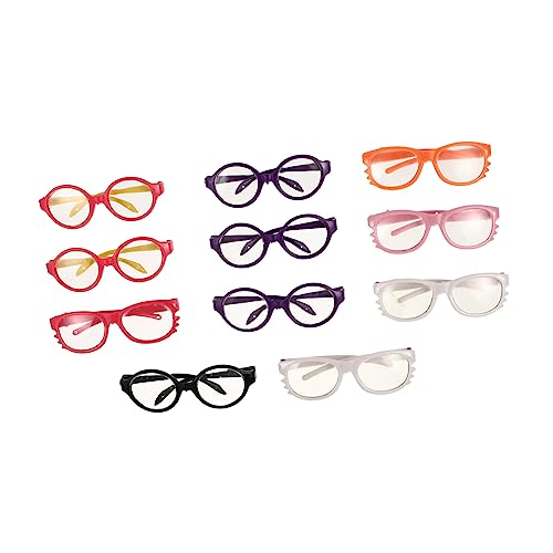 BESTonZON 11 Stücke Puppen Ankleidebrille Plastik Brillenspielzeug für Cosplay und Partys Puppenzubehör für Mädchen von BESTonZON