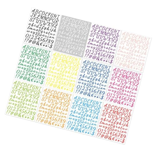 BESTonZON Bastelaufkleber-Set 12 Bögen Mit Selbstklebenden Buchstabenaufklebern Für Dekorative Projekte Mit Abschlusskappen von BESTonZON