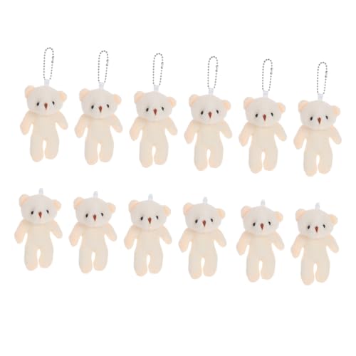 BESTonZON 12 Mini-plüschbären: Mini-plüschbärpuppe Aus Pp-Baumwolle – Süßes Stofftierspielzeug Für Selbstgemachte Schlüsselanhänger, Rucksackanhänger, Partygeschenke Zum Valentinstag von BESTonZON