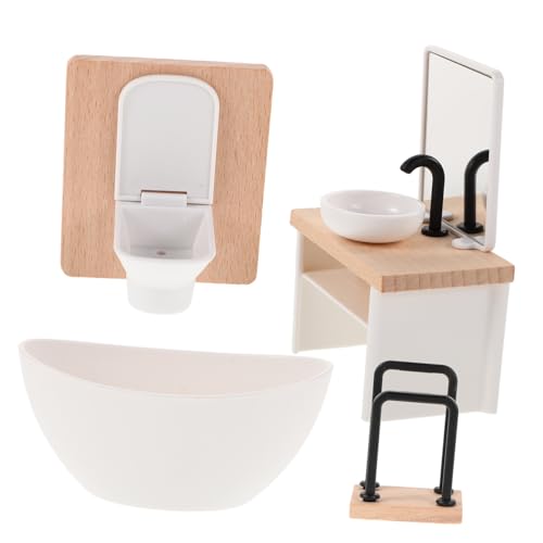 BESTonZON Miniatur-waschbecken-Set Für Puppenhäuser Im Maßstab 112 Realistisches Design Sicheres Abs Für Rollenspiele Für Jungen Und Mädchen von BESTonZON