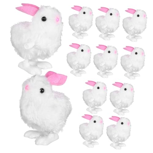 BESTonZON 12 STK Kettenhase Hühnerspielzeug Uhrwerk-hase Hüpfender Hase Hasenspielzeug Zum Aufziehen Hasenförmige Statue was Springender Hase Kaninchen Plüschhase Spielzeugautos Plastik von BESTonZON
