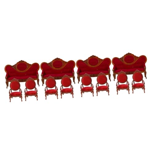 BESTonZON 12 STK Pfirsichfarbener Sessel Weihnachts präsente Miniaturspielzeug Puppenküchendekoration Sofa Modelle Miniaturmöbel kleines Hauszubehör Tasche Statue von BESTonZON