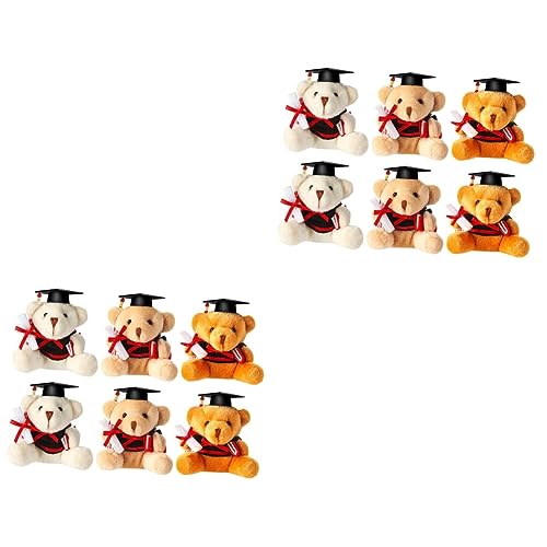 BESTonZON 12 STK Plüsch-Abschlussbär Abschluss Plüschtier Stofftiere plüschbär Spielzeug Schlüsselanhänger ausgestopfter Bär schmücken Plüsch Bär Ornament behaart Schlüsselbund Mini-Bär von BESTonZON