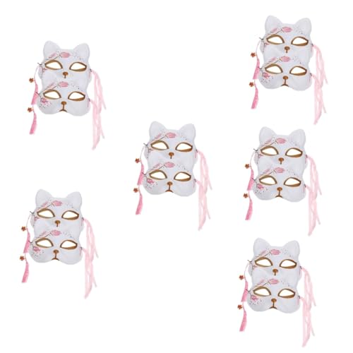 BESTonZON 12 Stk Sakura-Fuchs-Maske japanischer Fuchs Tier halloween kostüm halloween costume Kidcore-Kleidung Kirschblütendekor Halloween-Maske Partymaske scheinen bilden Sakura-Katze Kind von BESTonZON