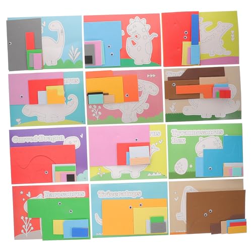 BESTonZON 12 Stück Dinosaurier Tier Puzzle Aufkleber Teilig Kinderpuzzle DIY Lernspielzeug für Kleinkinder Jungen Mädchen Fingerfertigkeit BESTonZON 12 Stück Dinosaurier Tier Puzzle Aufkleber Teilig Kinderpuzzle DIY Lernspielzeug für Kleinkinder Jungen Mädchen Fingerfertigkeit von BESTonZON