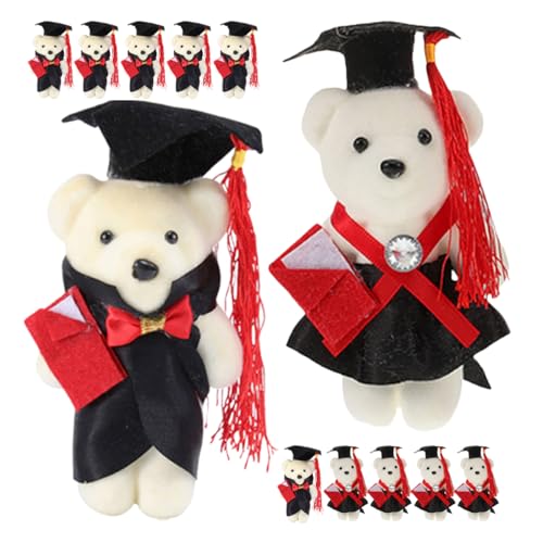 BESTonZON 12 Stück Doktorbär Bouquet Materialien Abschlussbär Klein Mini-kuscheltiere Zum Abschluss Kleiner Abschlussbär Abschluss Stofftiere Graduierte Bärenpuppe Abschlusspuppe Schaum von BESTonZON