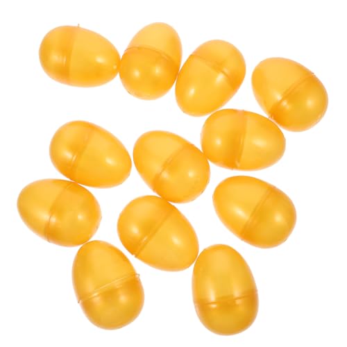 BESTonZON 12 Stück Goldenes Ei Gacha Storage Boxes aufbwahrungs-Box goldene deko Gadgets Küchengeräte Eierbecher Aufklappbare Eier aus Kunststoff Partybevorzugungseier Abs von BESTonZON