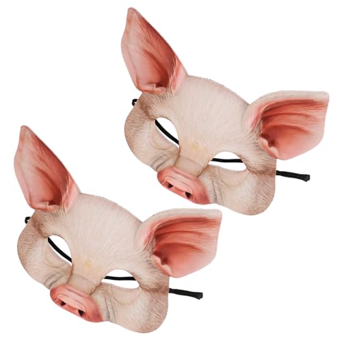 BESTonZON 12 Stück Halbe Tiergesicht Schweinemasken Leichte Party und Faschingsmaske Kreative Kostüm Masquerade für Halloween Karneval Maskenball Unisex Auffälliges Design von BESTonZON