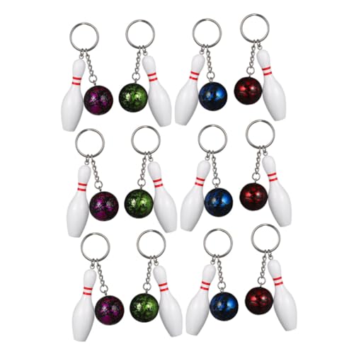 BESTonZON 12 Stück Mini Bowling Schlüsselanhänger Sportliche Schlüsselringe für Bowlingpartys Kreative für Leichte und Kompakte Schlüsselanhänger für Taschen und Rucksäcke BESTonZON 12 Stück Mini Bowling Schlüsselanhänger Sportliche Schlüsselringe für Bowlingpartys Kreative für Leichte und Kompakte Schlüsselanhänger für Taschen und Rucksäcke von BESTonZON