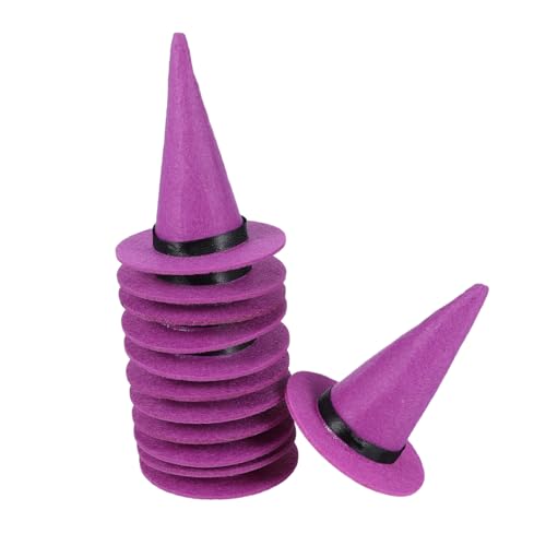 BESTonZON 12 Stück Mini Filz Hexenhüte Halloween Deko Leichtes Material Vielseitig Für Flaschen Kuchen Kostümparty Zubehör von BESTonZON
